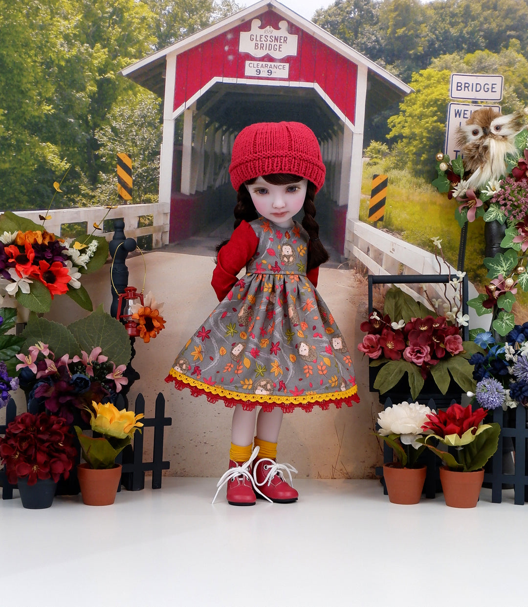 Fall Hedgehog - dress with boots for Ruby Red Fashion Friends doll