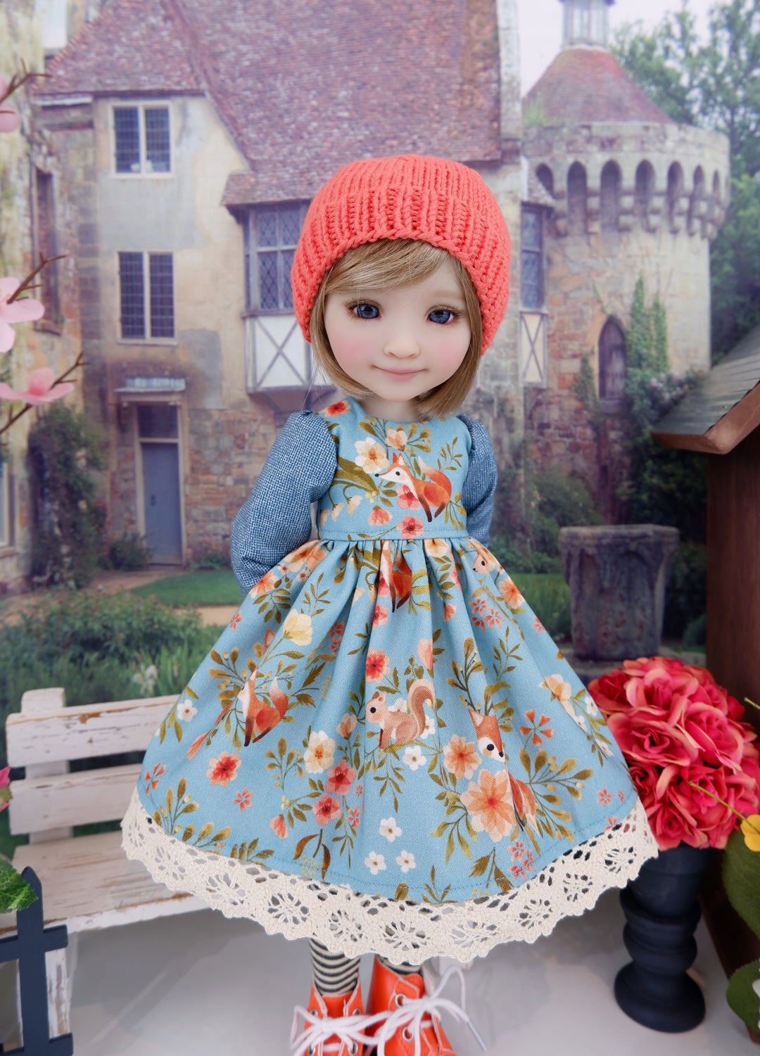 Fall Meadow Fox - dress ensemble with boots for Ruby Red Fashion Friends doll