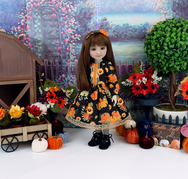 Fall Pumpkins - dress with boots for Ruby Red Fashion Friends doll