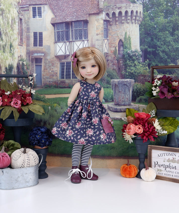 Fall Rose Blooms - dress with boots for Ruby Red Fashion Friends doll