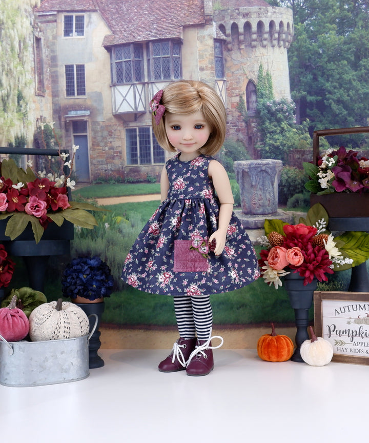Fall Rose Blooms - dress with boots for Ruby Red Fashion Friends doll