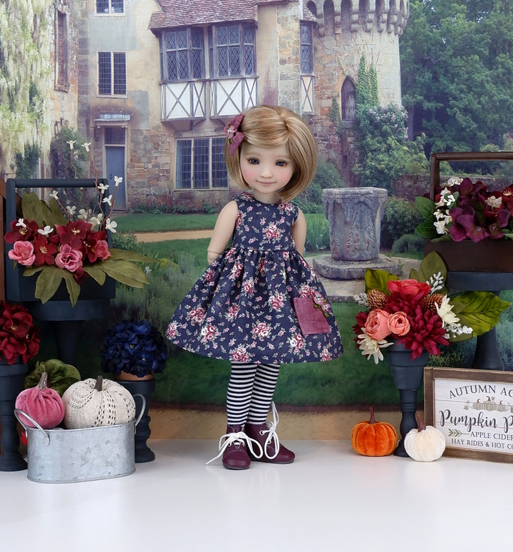 Fall Rose Blooms - dress with boots for Ruby Red Fashion Friends doll