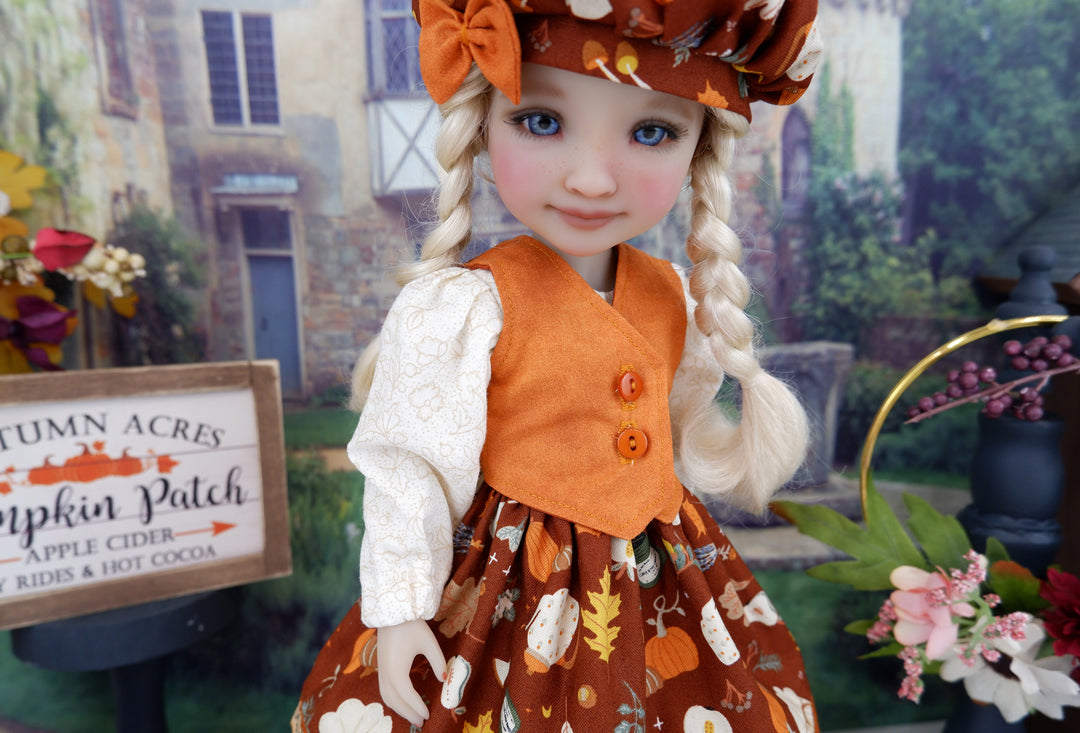 Fall Season - dress & vest with shoes for Ruby Red Fashion Friends doll