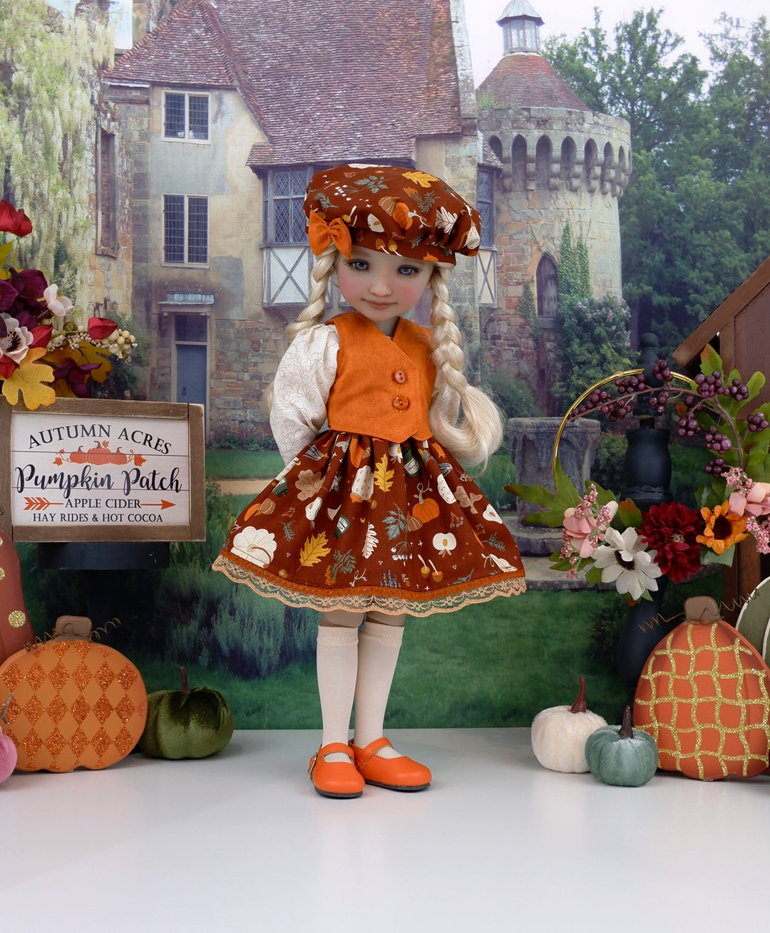 Fall Season - dress & vest with shoes for Ruby Red Fashion Friends doll