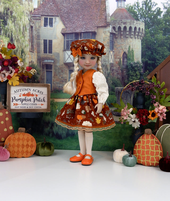 Fall Season - dress & vest with shoes for Ruby Red Fashion Friends doll