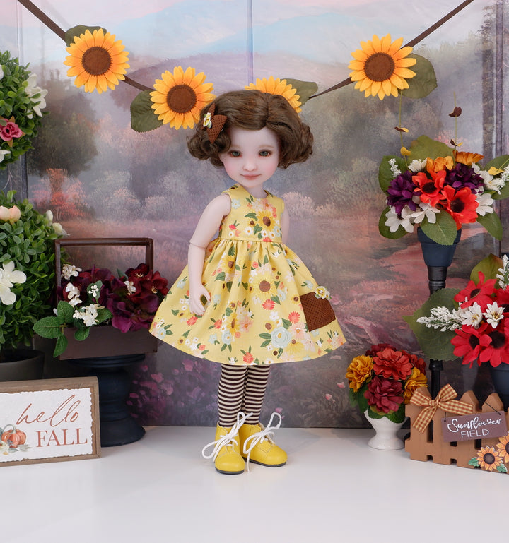 Fall Sunflower - dress with boots for Ruby Red Fashion Friends doll