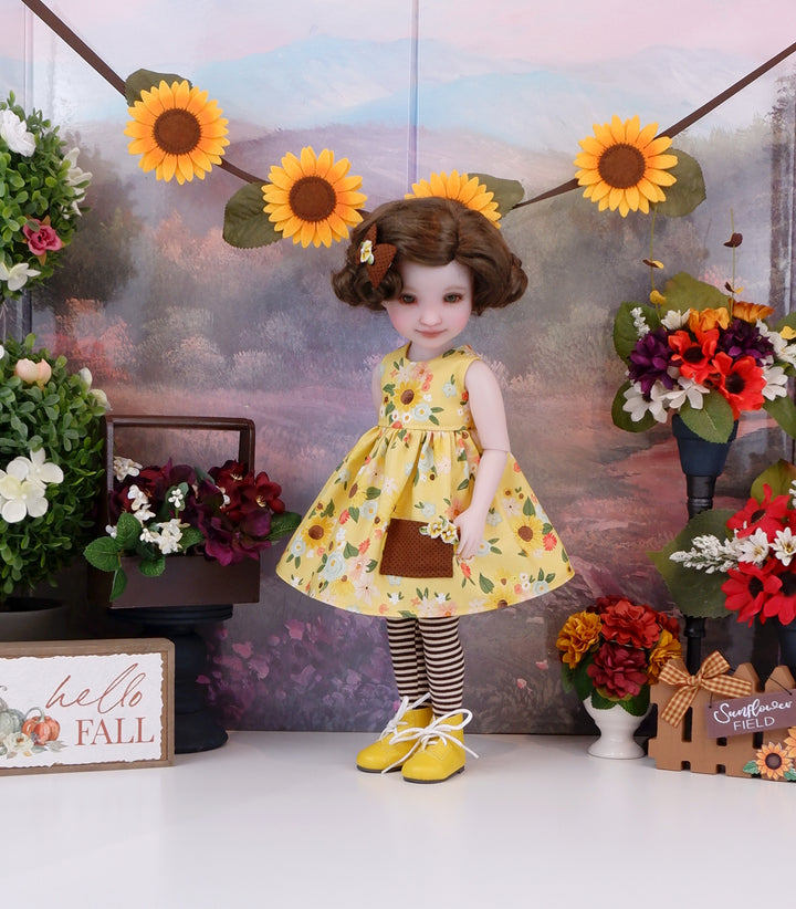 Fall Sunflower - dress with boots for Ruby Red Fashion Friends doll