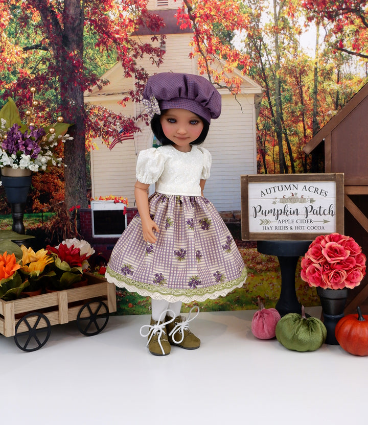 Fall Violets - dress & vest with boots for Ruby Red Fashion Friends doll