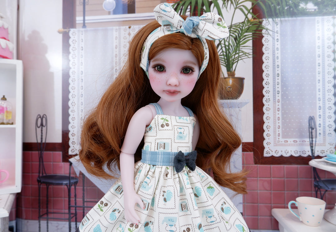 Farmhouse Cookbook - dress and shoes for Ruby Red Fashion Friends doll