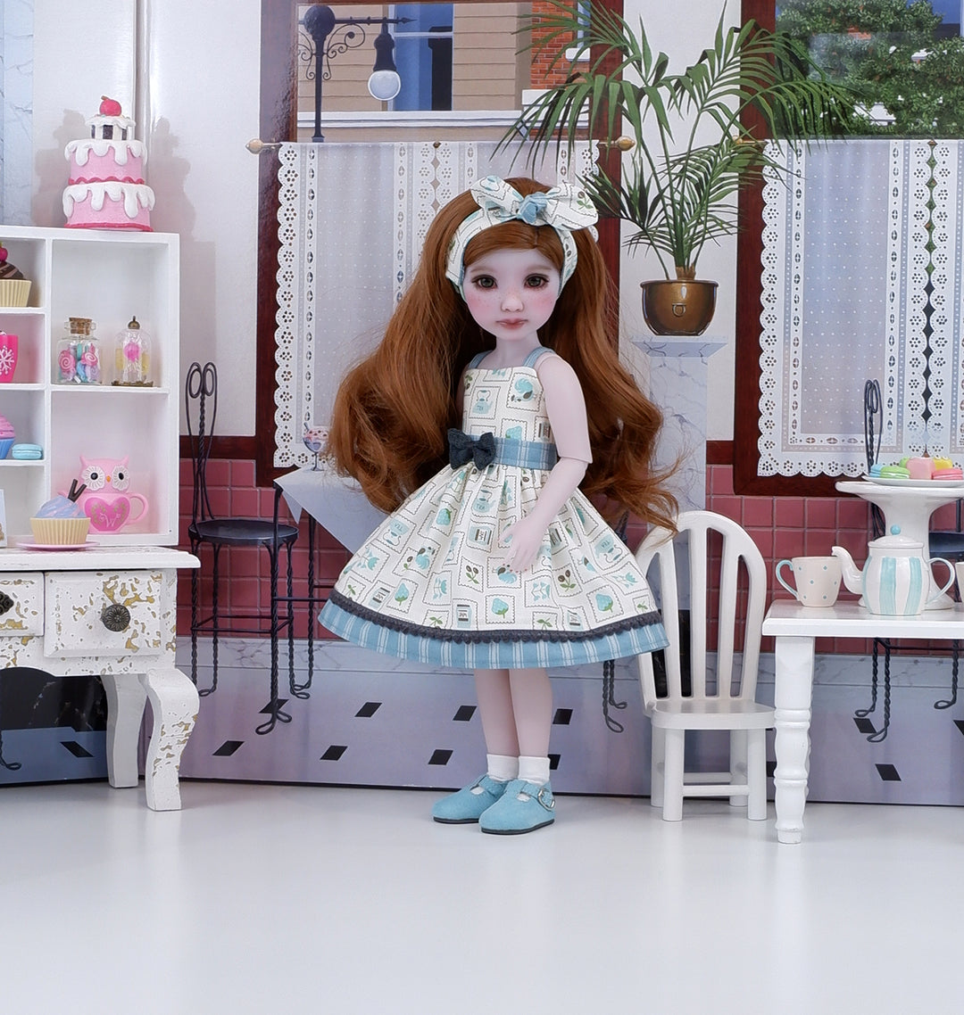 Farmhouse Cookbook - dress and shoes for Ruby Red Fashion Friends doll