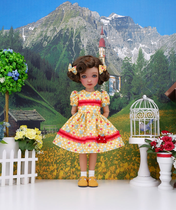 Farmhouse Posies - dress and shoes for Ruby Red Fashion Friends doll