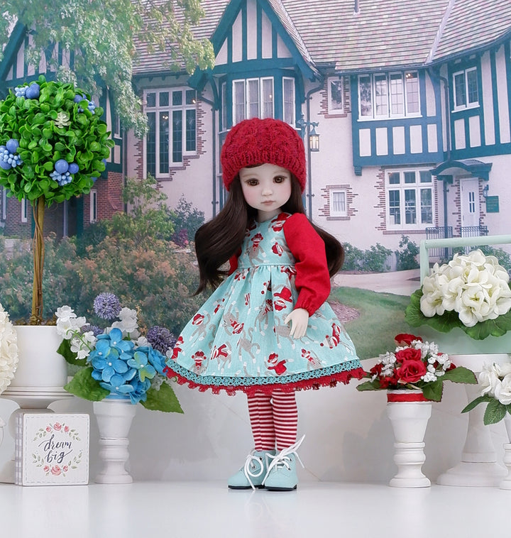 Favorite Sock Monkey - dress ensemble with boots for Ruby Red Fashion Friends doll