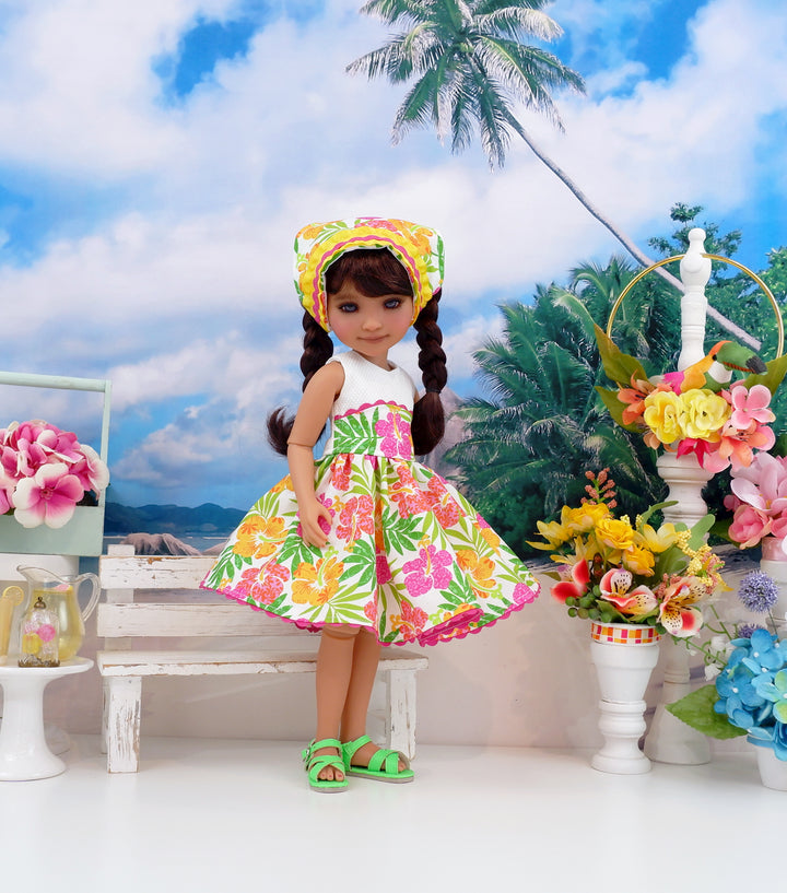 Fiesta Hibiscus - dress with sandals for Ruby Red Fashion Friends doll