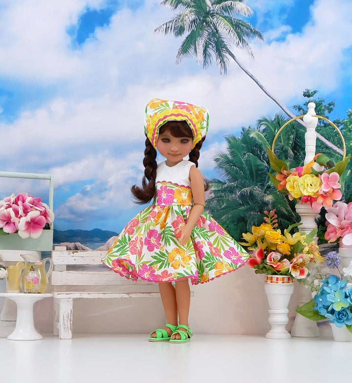 Fiesta Hibiscus - dress with sandals for Ruby Red Fashion Friends doll