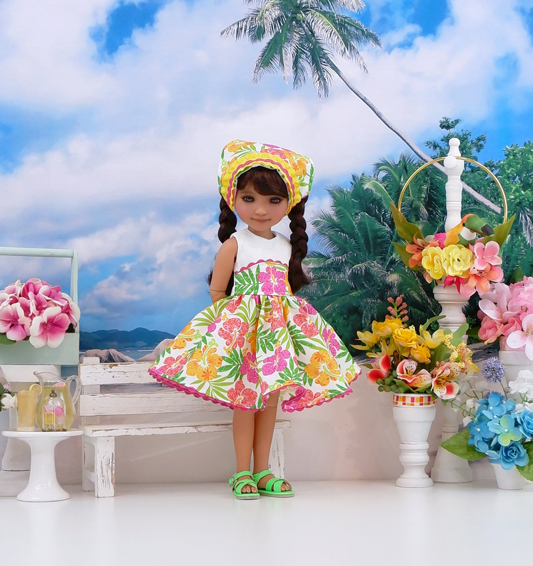 Fiesta Hibiscus - dress with sandals for Ruby Red Fashion Friends doll