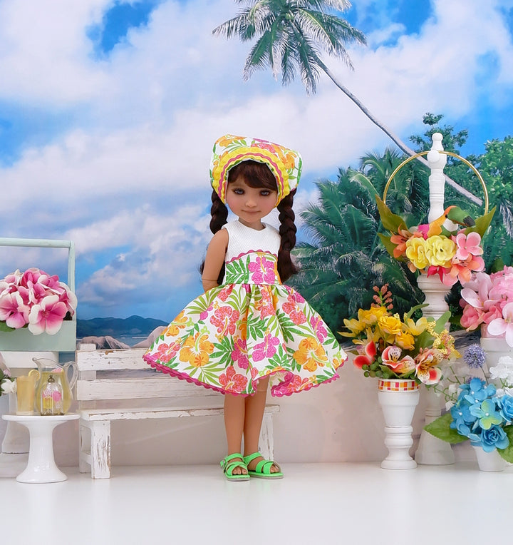 Fiesta Hibiscus - dress with sandals for Ruby Red Fashion Friends doll