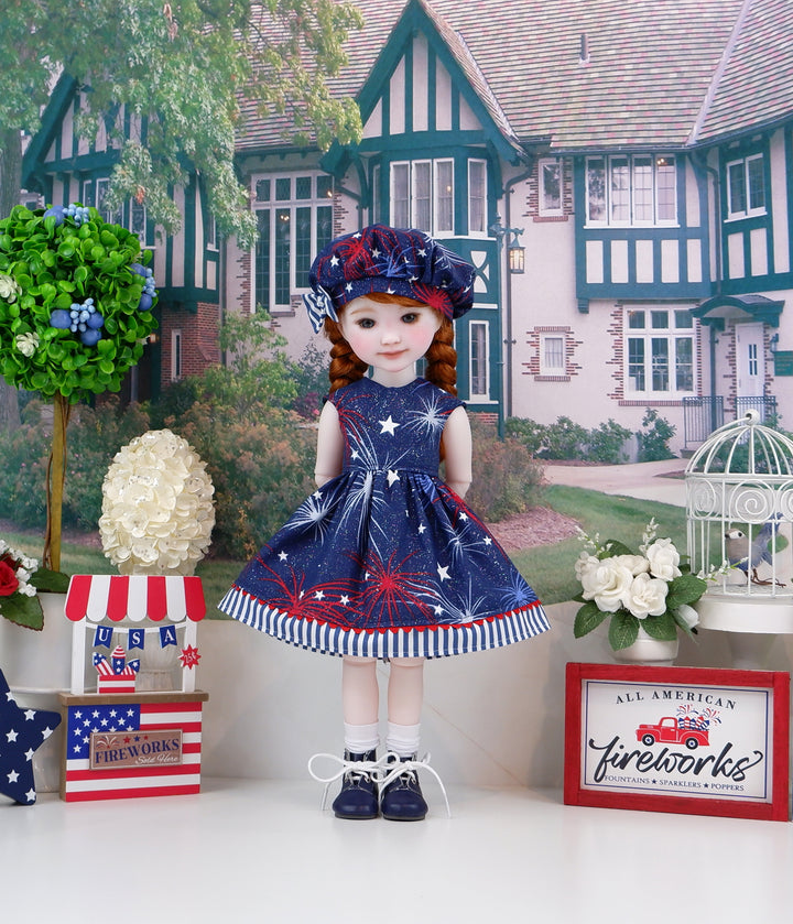 Fireworks for the 4th - dress with boots for Ruby Red Fashion Friends doll