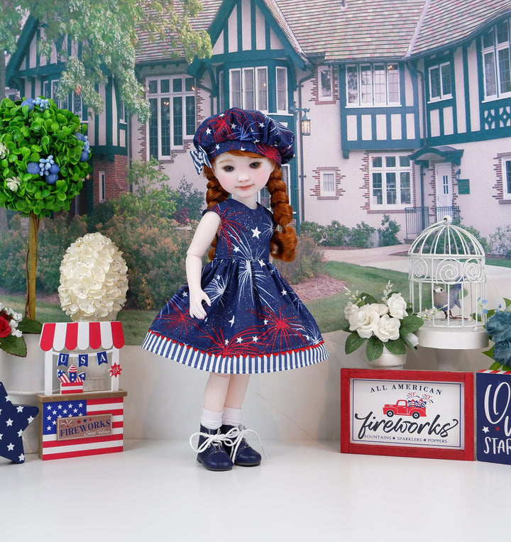 Fireworks for the 4th - dress with boots for Ruby Red Fashion Friends doll