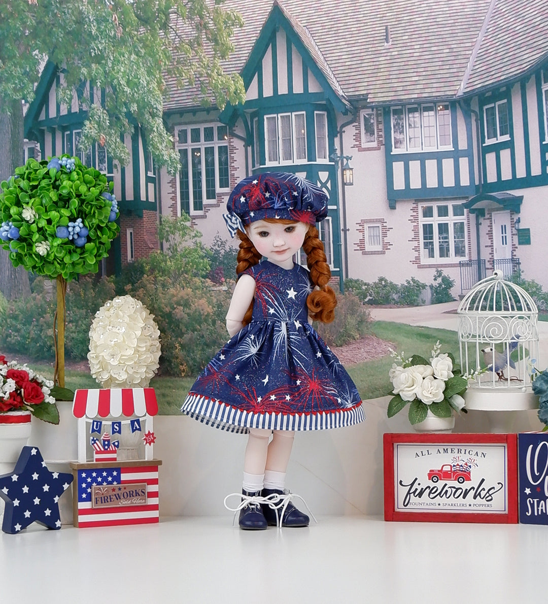 Fireworks for the 4th - dress with boots for Ruby Red Fashion Friends doll