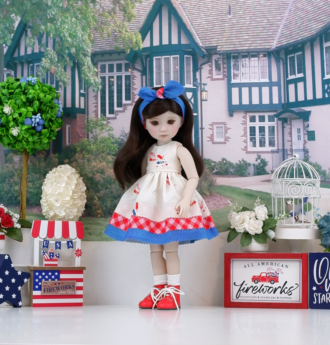 Fireworks Stand - dress with boots for Ruby Red Fashion Friends doll