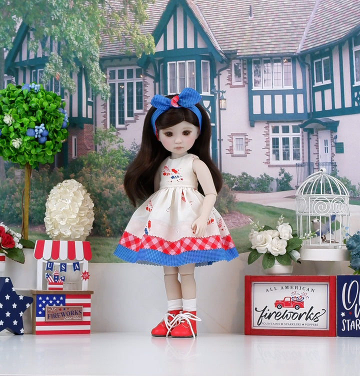 Fireworks Stand - dress with boots for Ruby Red Fashion Friends doll