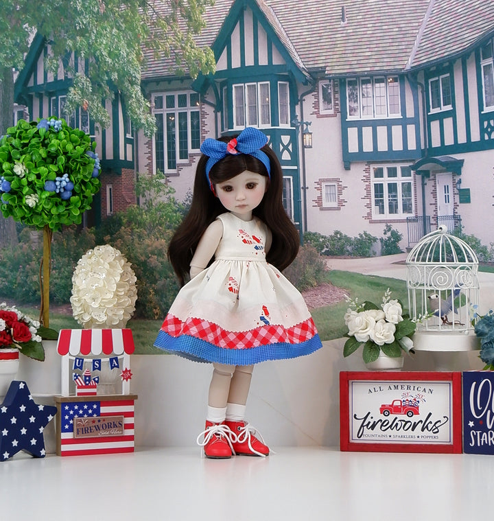 Fireworks Stand - dress with boots for Ruby Red Fashion Friends doll