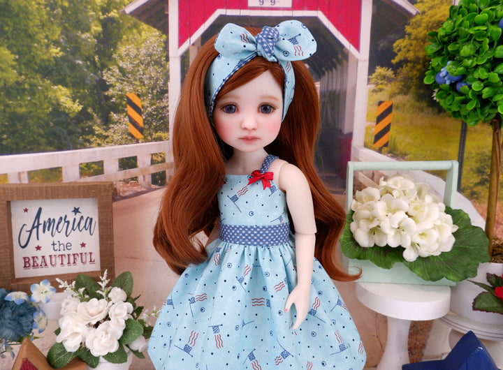 Flag for Freedom - dress and shoes for Ruby Red Fashion Friends doll