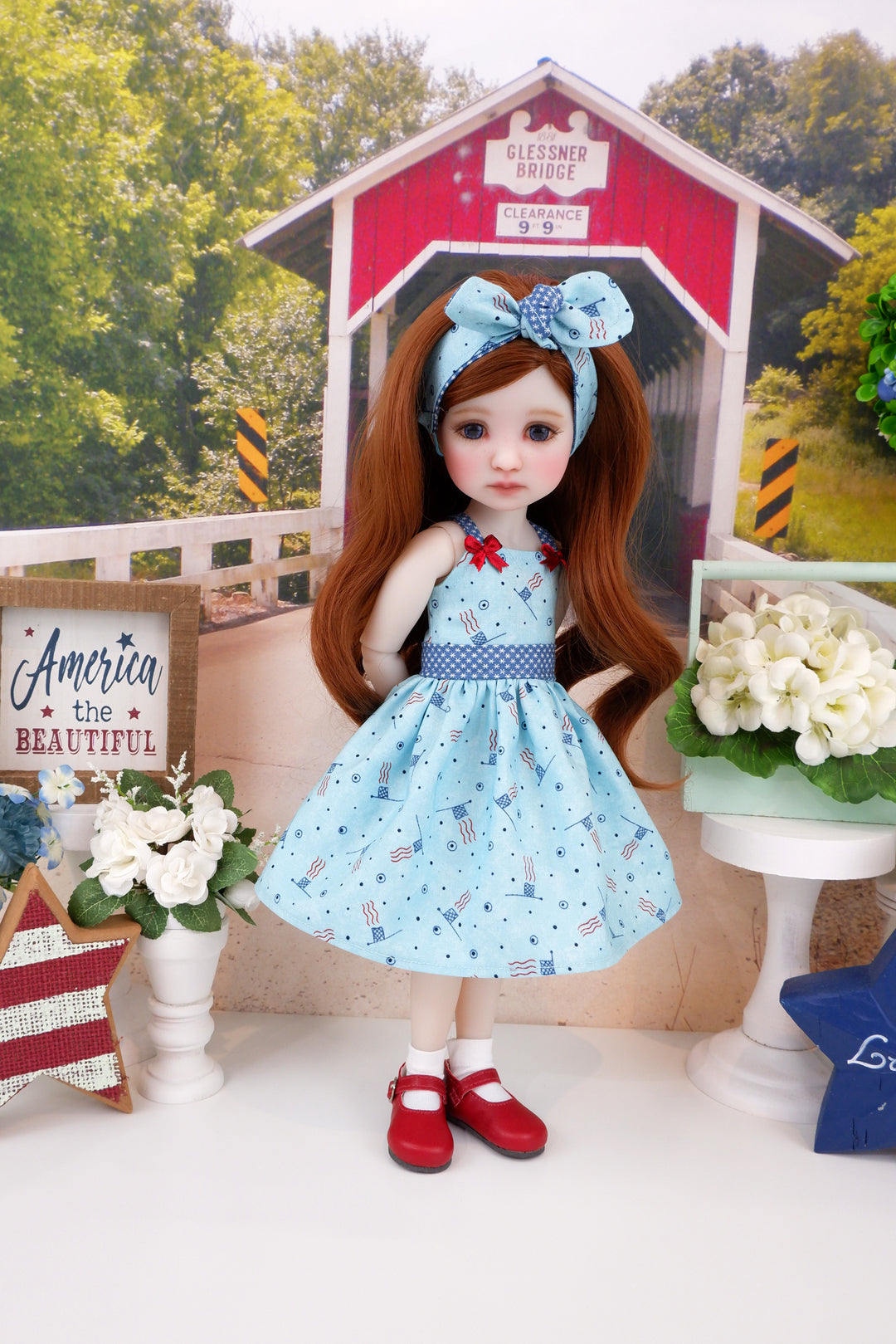 Flag for Freedom - dress and shoes for Ruby Red Fashion Friends doll