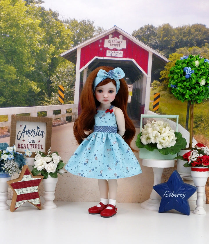 Flag for Freedom - dress and shoes for Ruby Red Fashion Friends doll