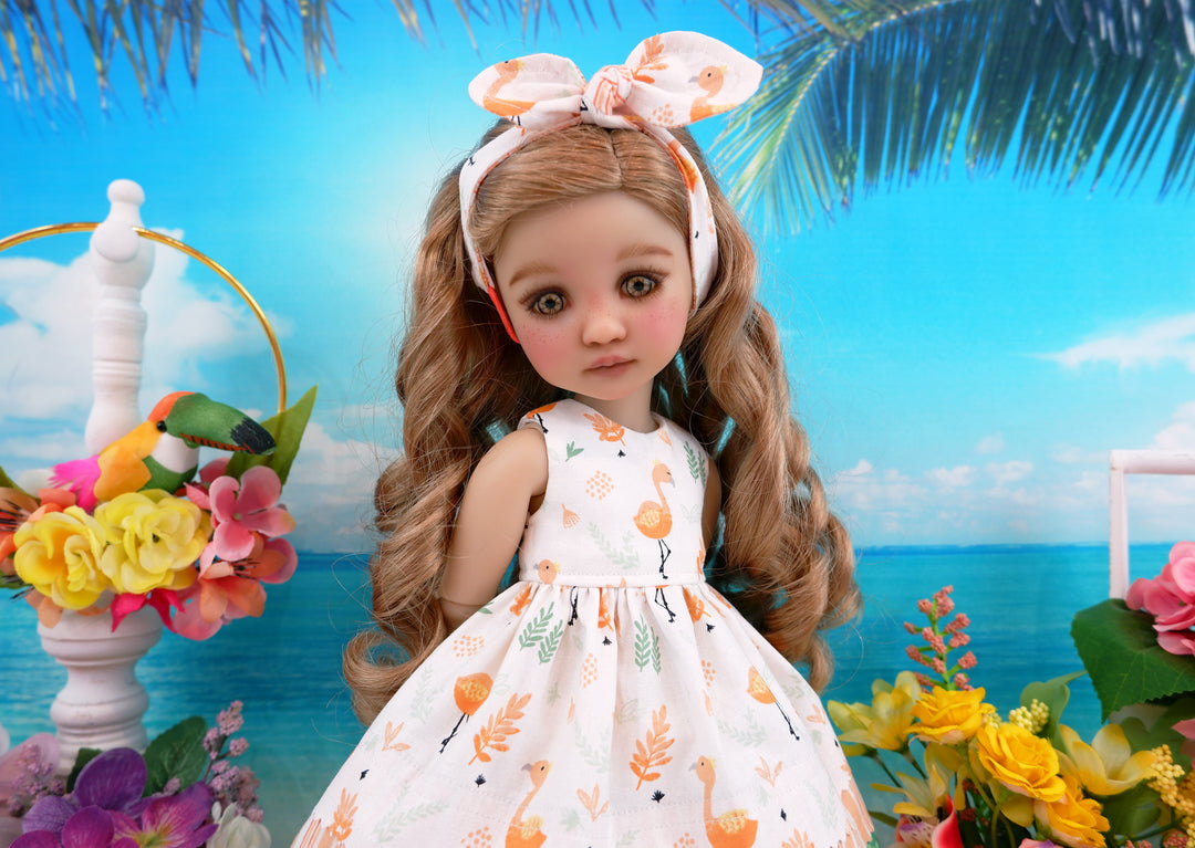 Flamingo Islands - dress with shoes for Ruby Red Fashion Friends doll