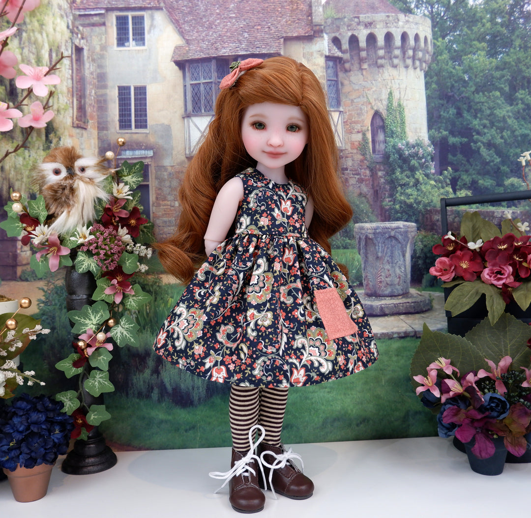 Flemish Flourish - dress with sweater & boots for Ruby Red Fashion Friends doll