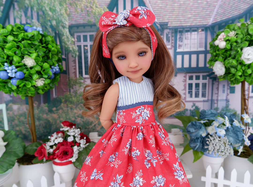 Floral Americana - dress and sandals for Ruby Red Fashion Friends doll