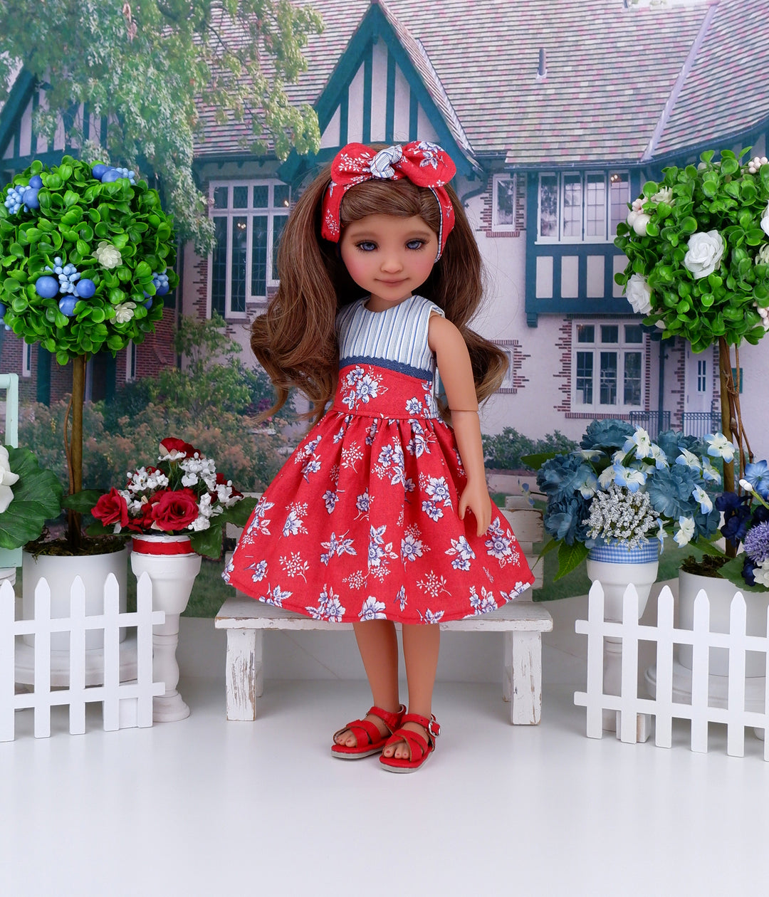 Floral Americana - dress and sandals for Ruby Red Fashion Friends doll
