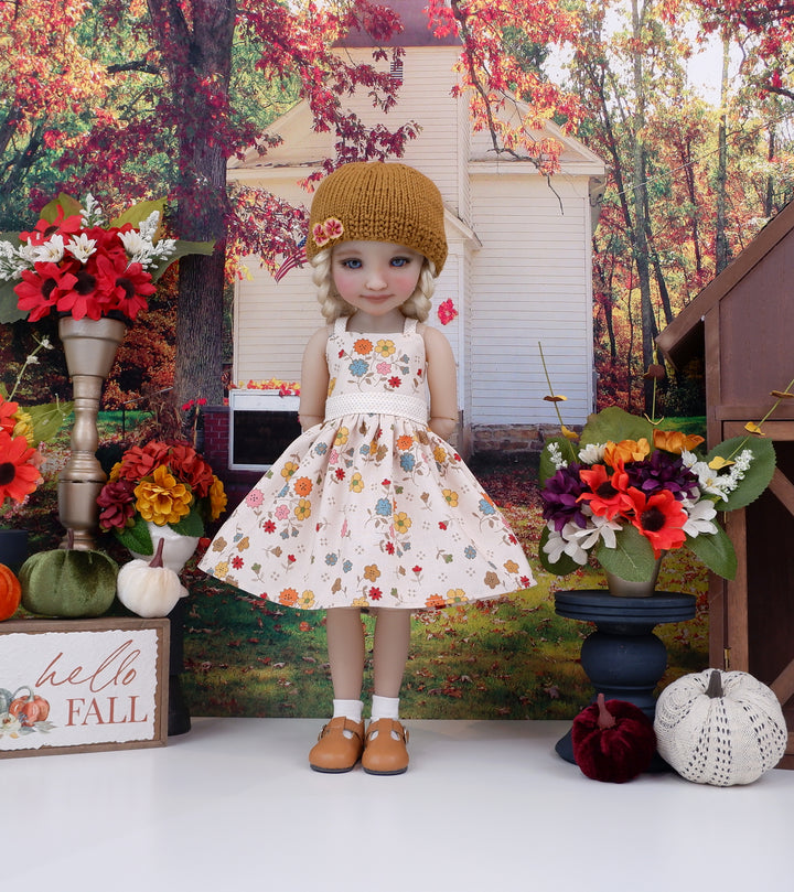 Floral Autumn - dress and sweater with shoes for Ruby Red Fashion Friends doll