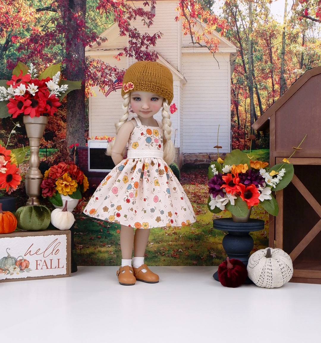 Floral Autumn - dress and sweater with shoes for Ruby Red Fashion Friends doll