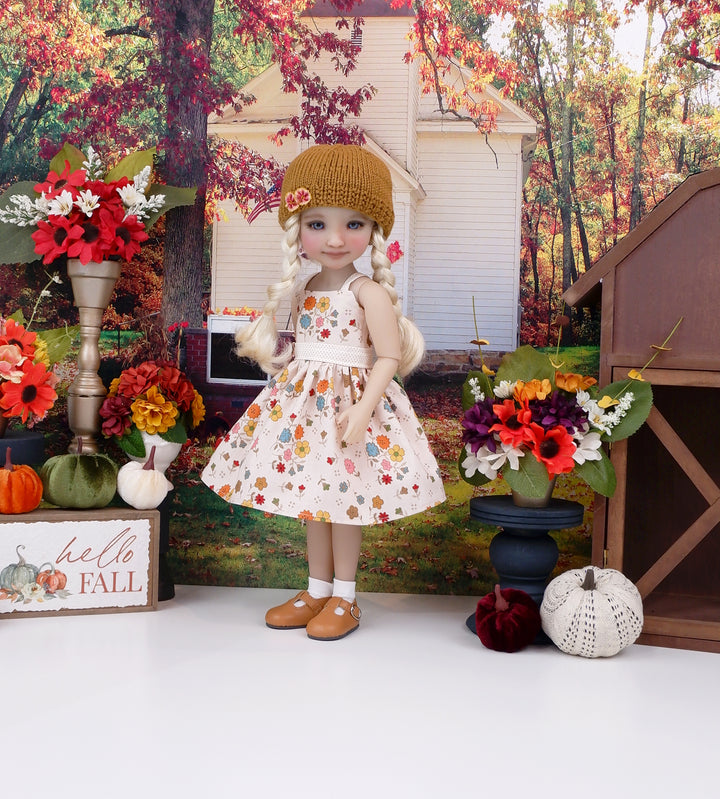 Floral Autumn - dress and sweater with shoes for Ruby Red Fashion Friends doll