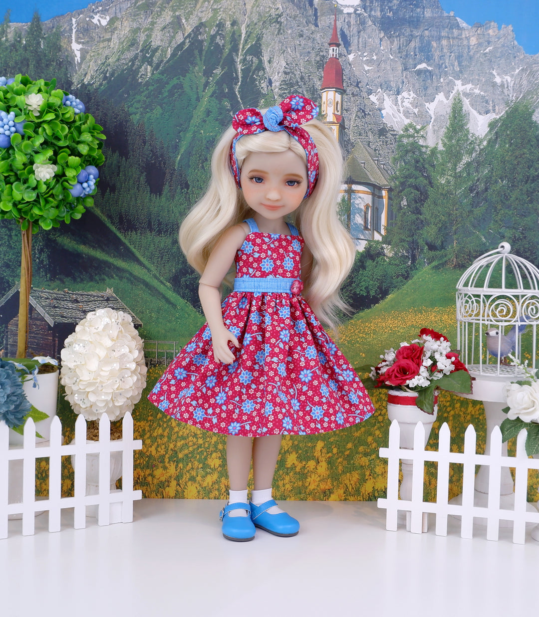Floral Jubilee - dress and shoes for Ruby Red Fashion Friends doll