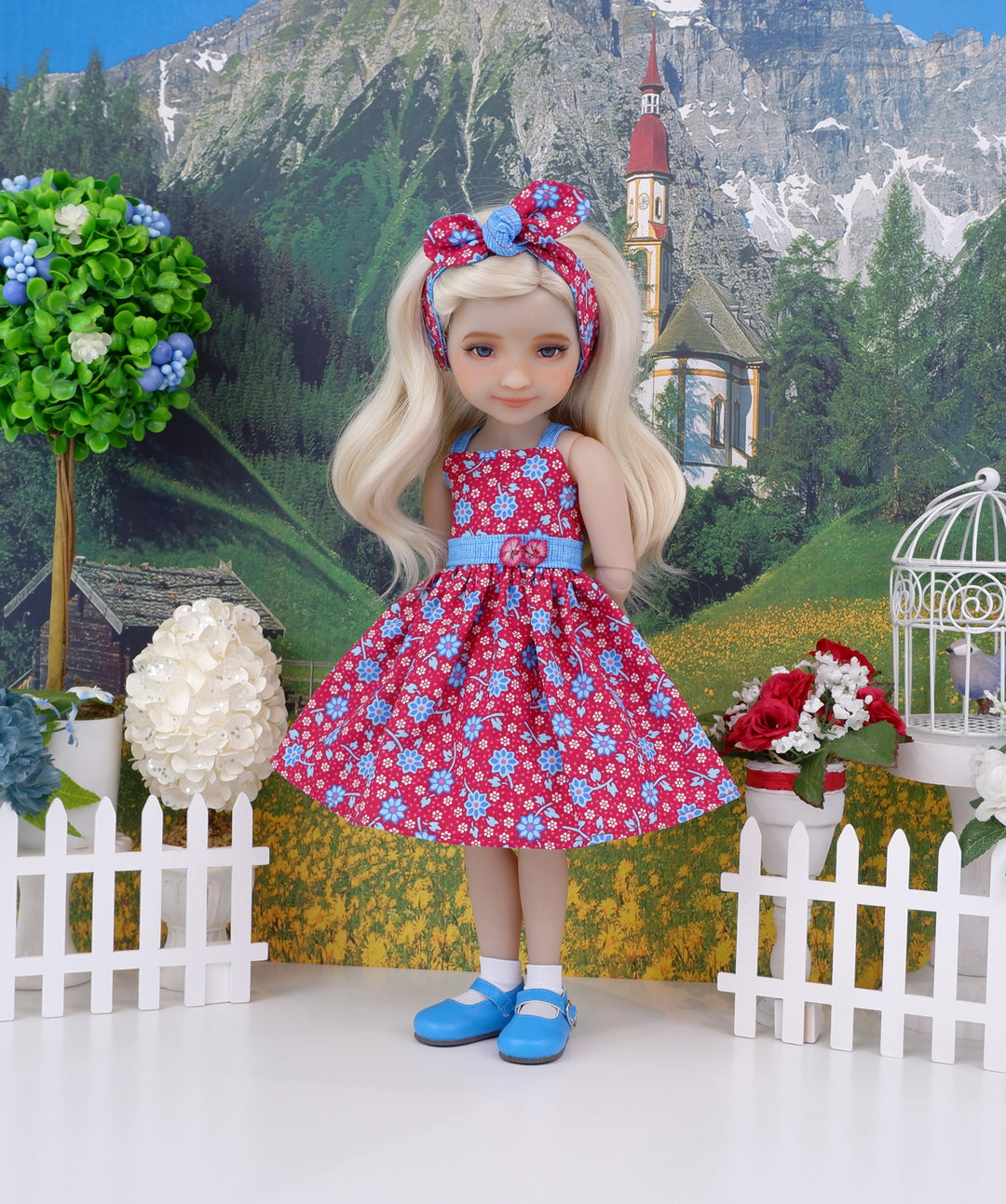 Floral Jubilee - dress and shoes for Ruby Red Fashion Friends doll