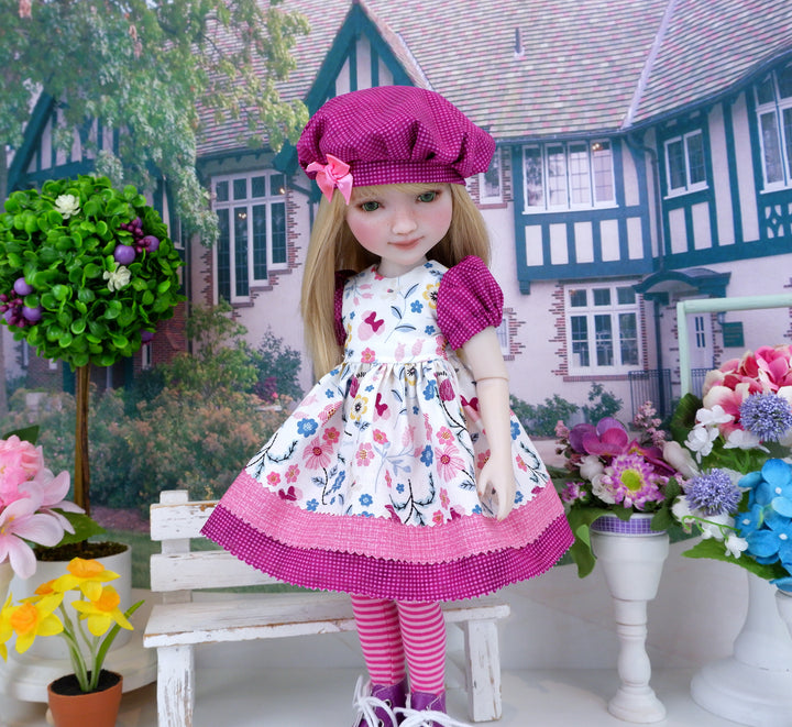 Floral Minnie - dress with boots for Ruby Red Fashion Friends doll