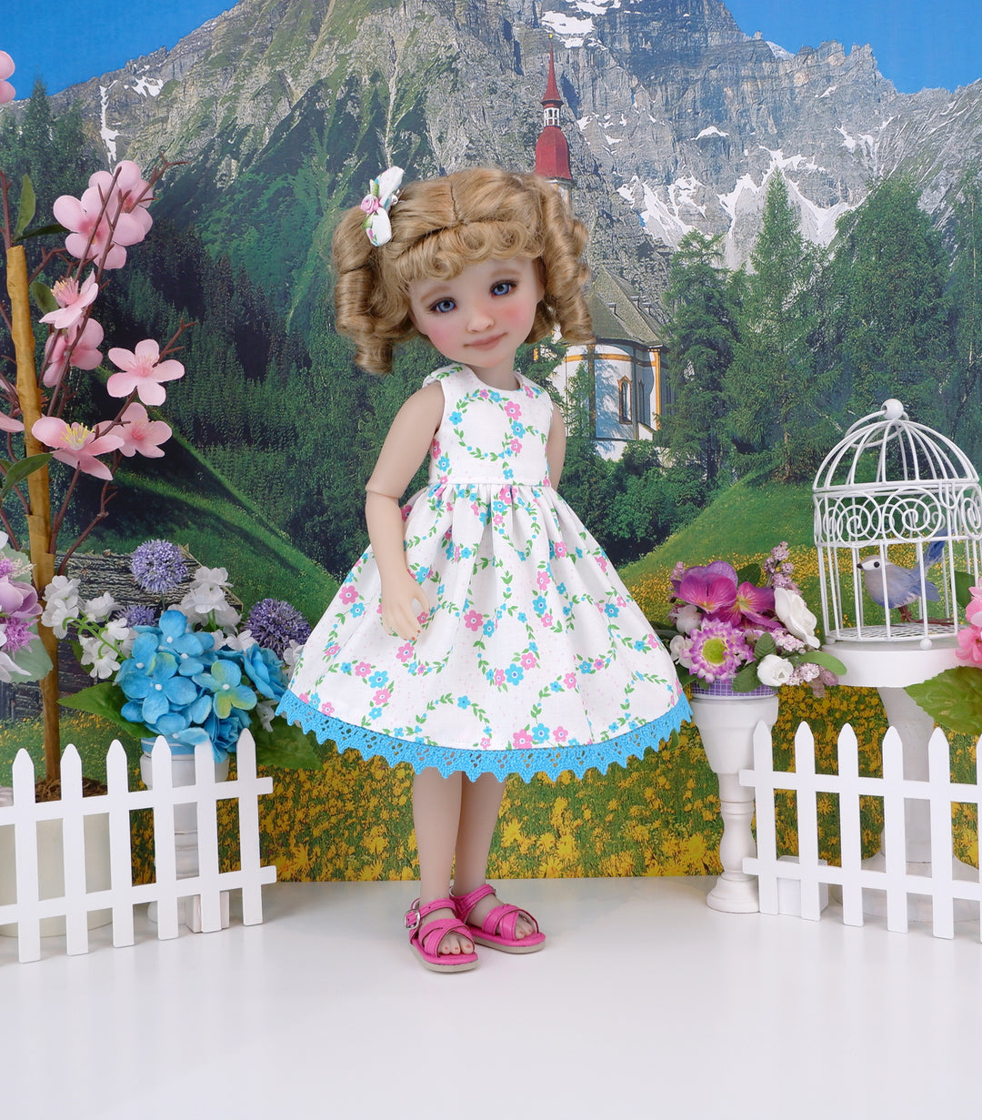 Floral Wreath - dress with sandals for Ruby Red Fashion Friends doll