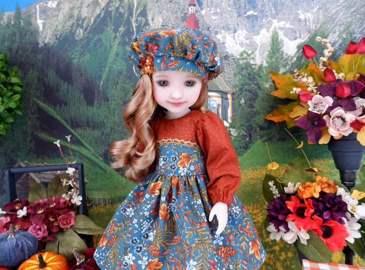 Flowers & Pine - dress with shoes for Ruby Red Fashion Friends doll