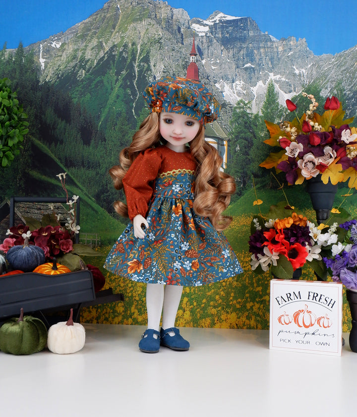 Flowers & Pine - dress with shoes for Ruby Red Fashion Friends doll