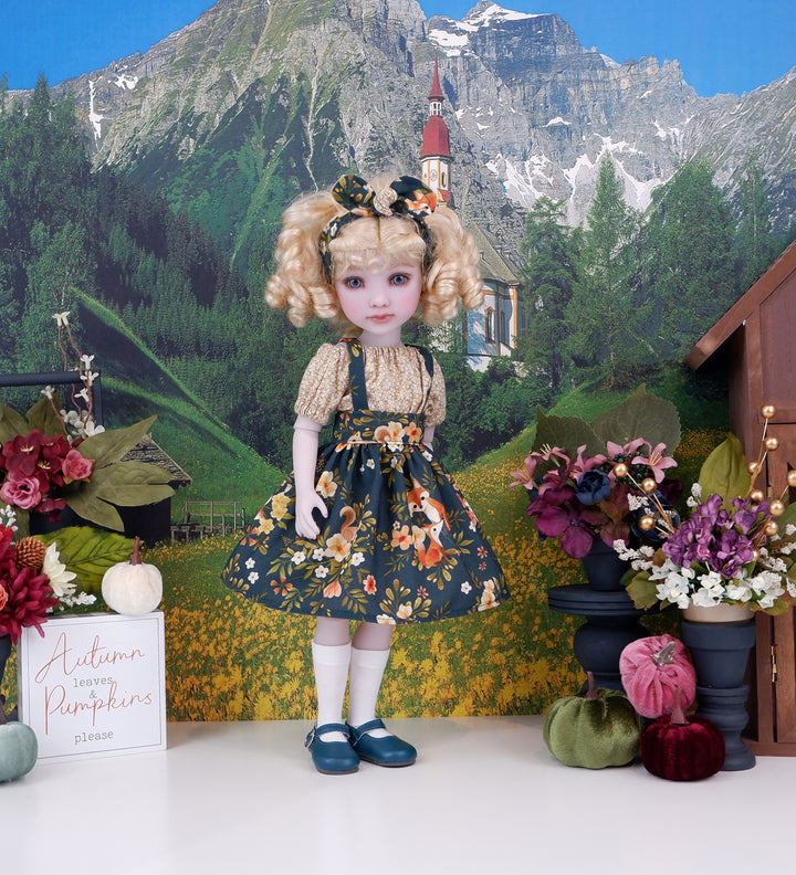 Fox Thicket - blouse & jumper with shoes for Ruby Red Fashion Friends doll