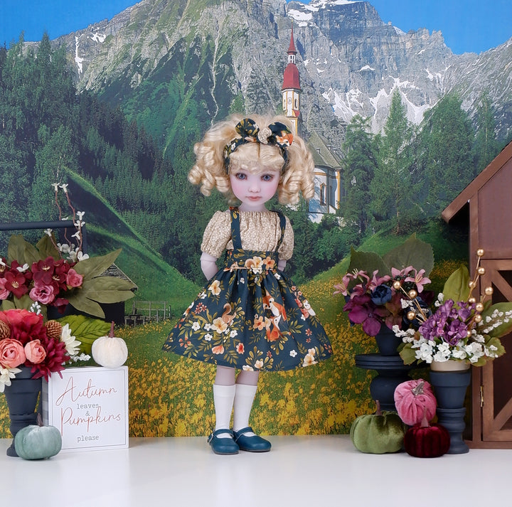 Fox Thicket - blouse & jumper with shoes for Ruby Red Fashion Friends doll