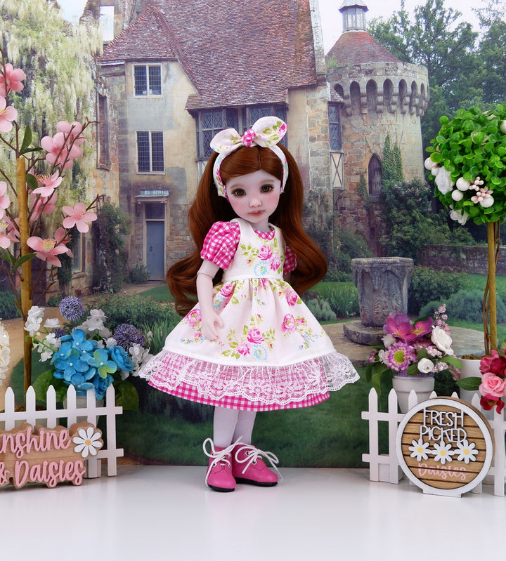 French Rose - dress & pinafore with boots for Ruby Red Fashion Friends doll