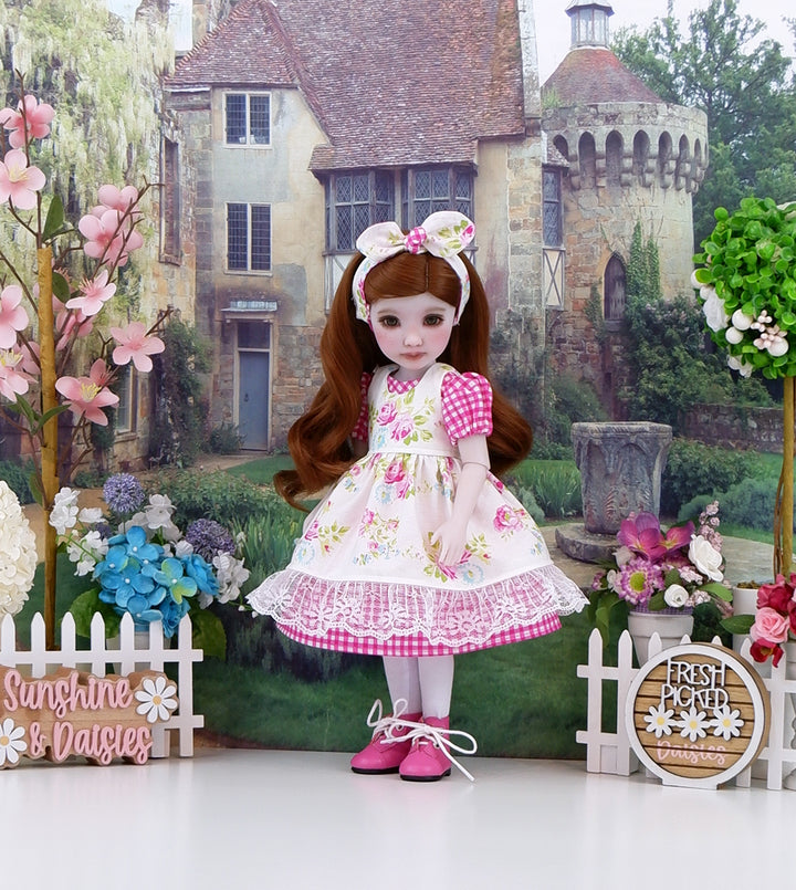 French Rose - dress & pinafore with boots for Ruby Red Fashion Friends doll