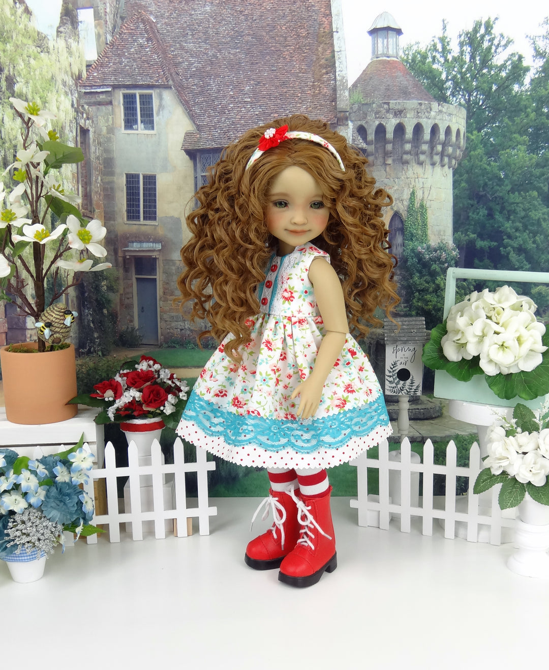 Fresh Flowers - dress with boots for Ruby Red Fashion Friends doll