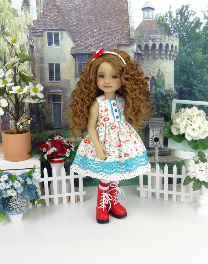 Fresh Flowers - dress with boots for Ruby Red Fashion Friends doll