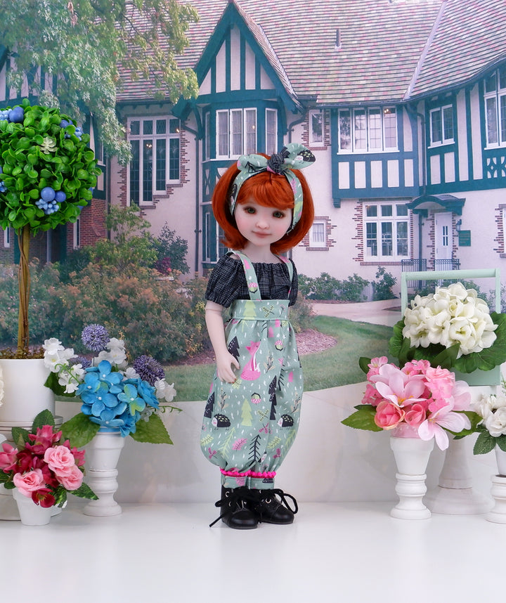 Friendly Forest - blouse & suspender pants with boots for Ruby Red Fashion Friends doll