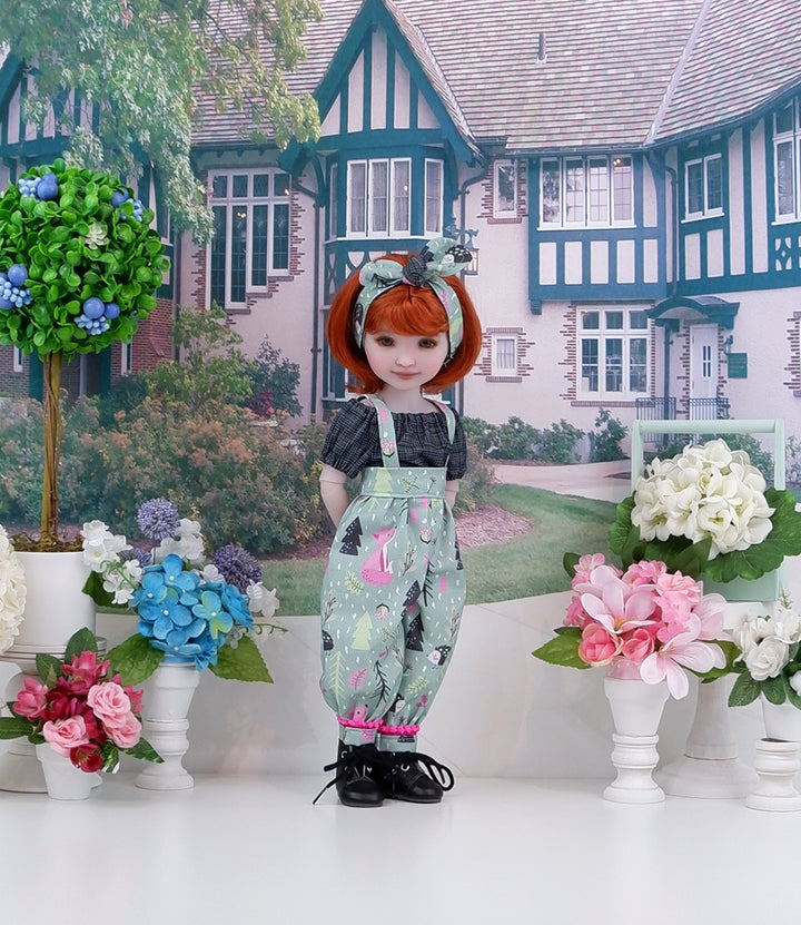 Friendly Forest - blouse & suspender pants with boots for Ruby Red Fashion Friends doll